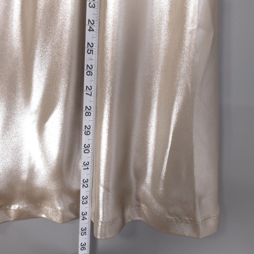ANTHROPOLOGIE Womens New Mini Dress MEDIUM Gold Sleeveless Shine Metallic 095799 - Picture 4 of 15